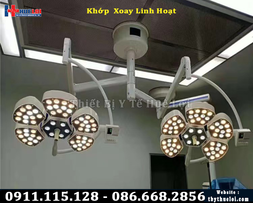 bàn giao đèn mổ treo trần 2 nhánh