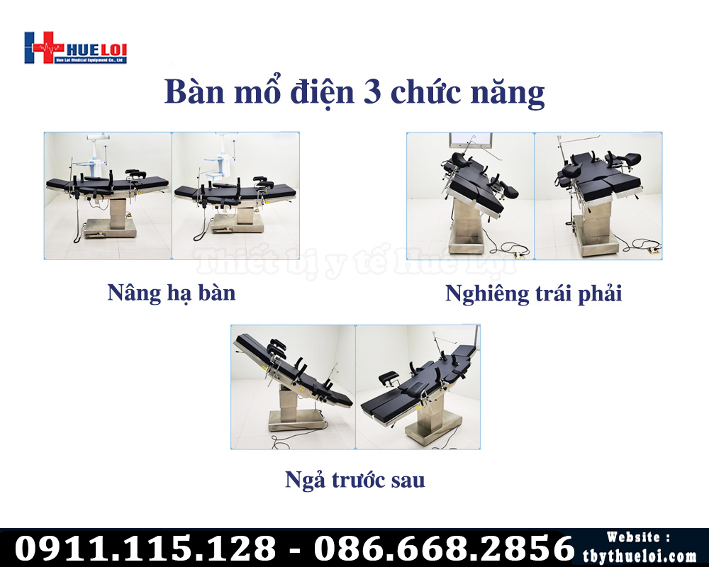 3 chức năng bàn phẫu thuật điện