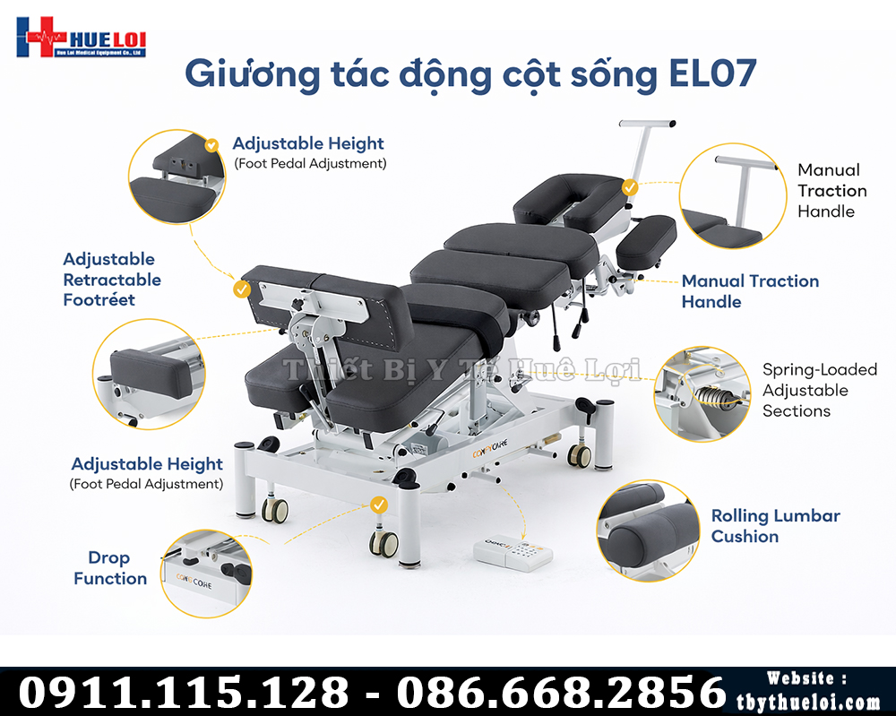 chất liệu giường chiropractic EL07