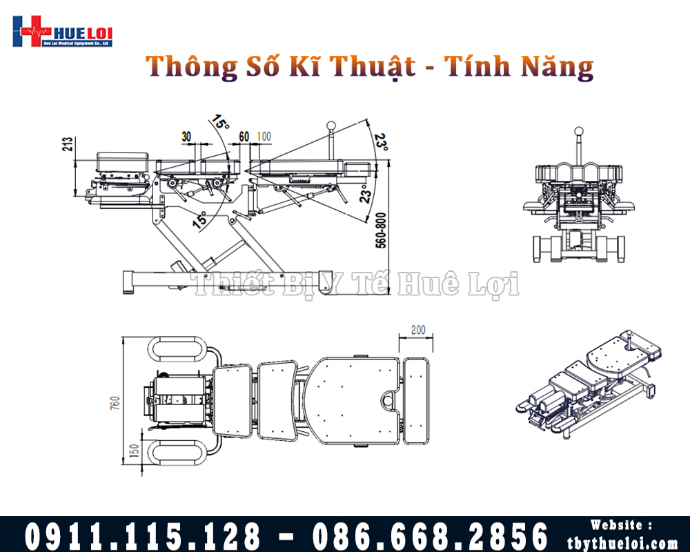 thông số tính năng giường tác động