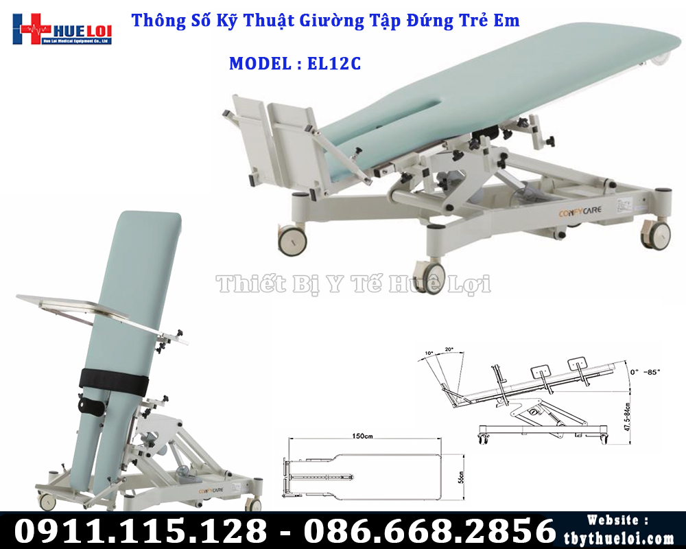 giường tập đứng tập phục hồi chức năng