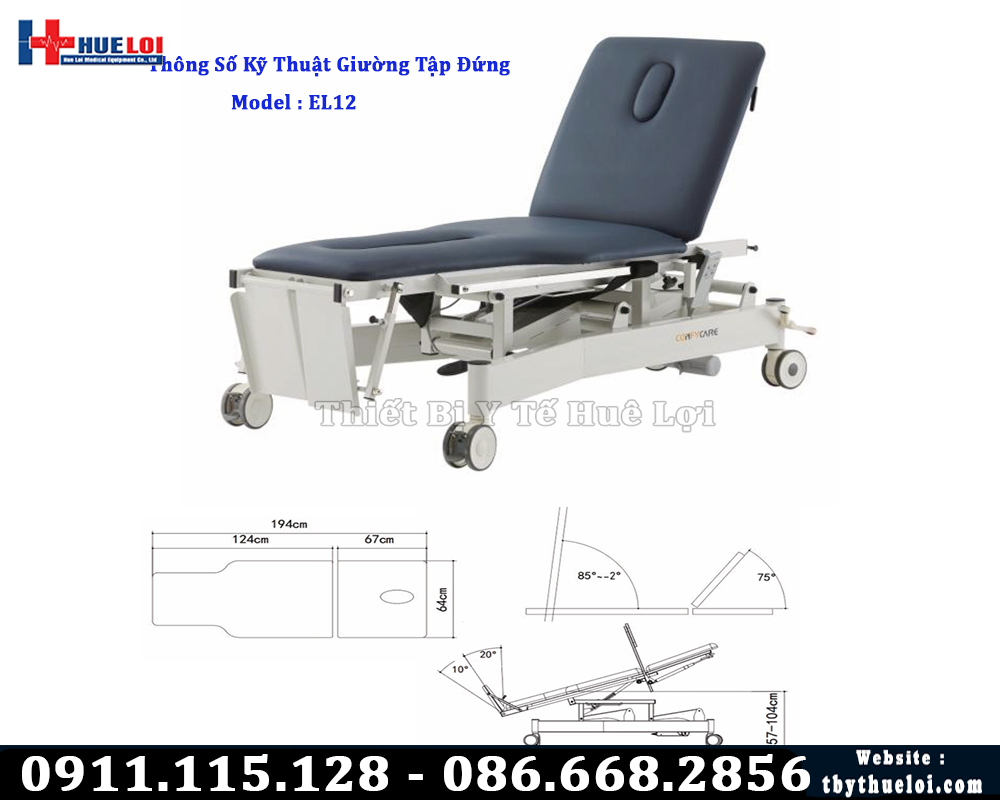 Thông số kỹ thuật giường tập đứng EL12