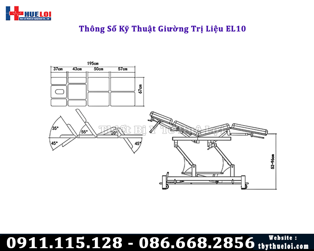 thông số giường tác động cột sống El10