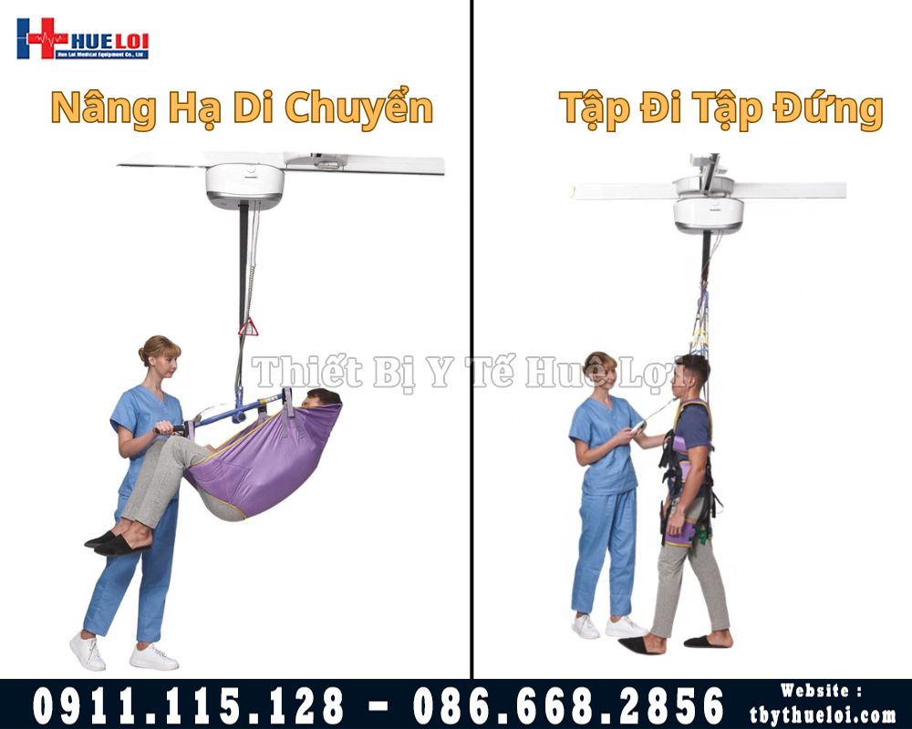 sky track hệ thống treo trần di chuyển bệnh nhân