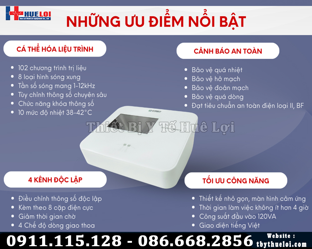 ưu điểm máy HB-ZP30 điện xung 4 kênh