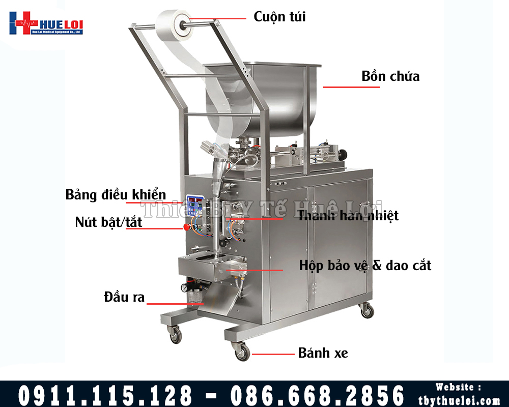 cấu tạo máy đóng túi chất lỏng