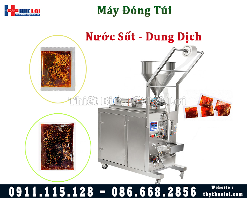 máy đóng túi nước sốt, dung dịch