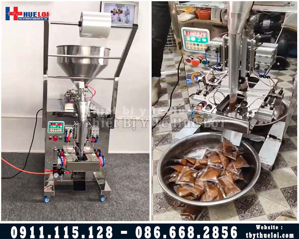 máy đóng túi nước sốt, sa tế