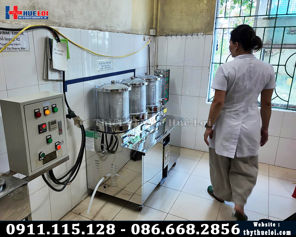 bàn giao máy sắc thuốc 3 nồi