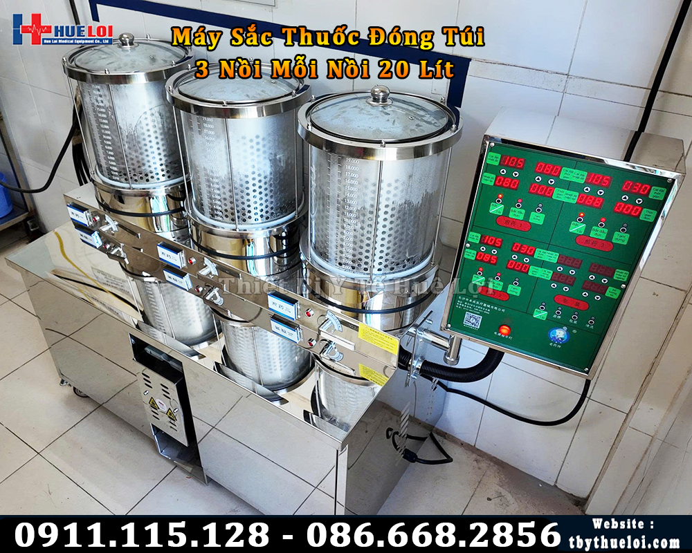 máy sắc thuốc 3 nồi riêng biệt