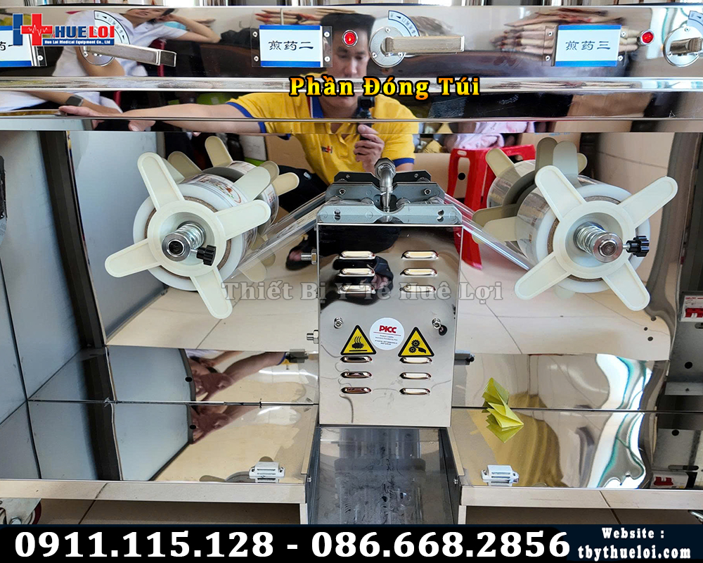 máy sắc thuốc và đóng túi 3 nồi