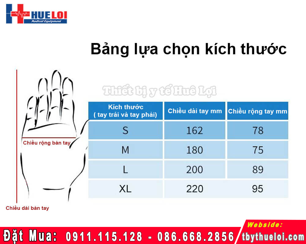 kích cỡ bàn tay phục hồi chức năng