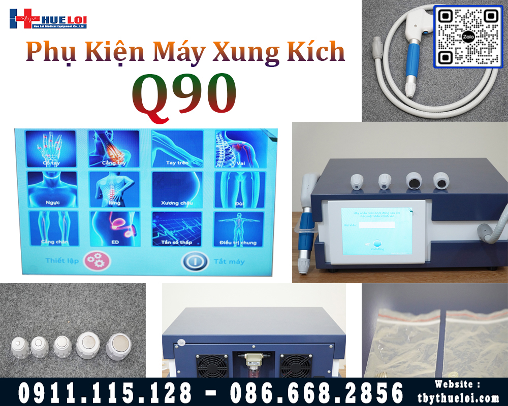 phụ kiện đi kèm máy xung kích Q90