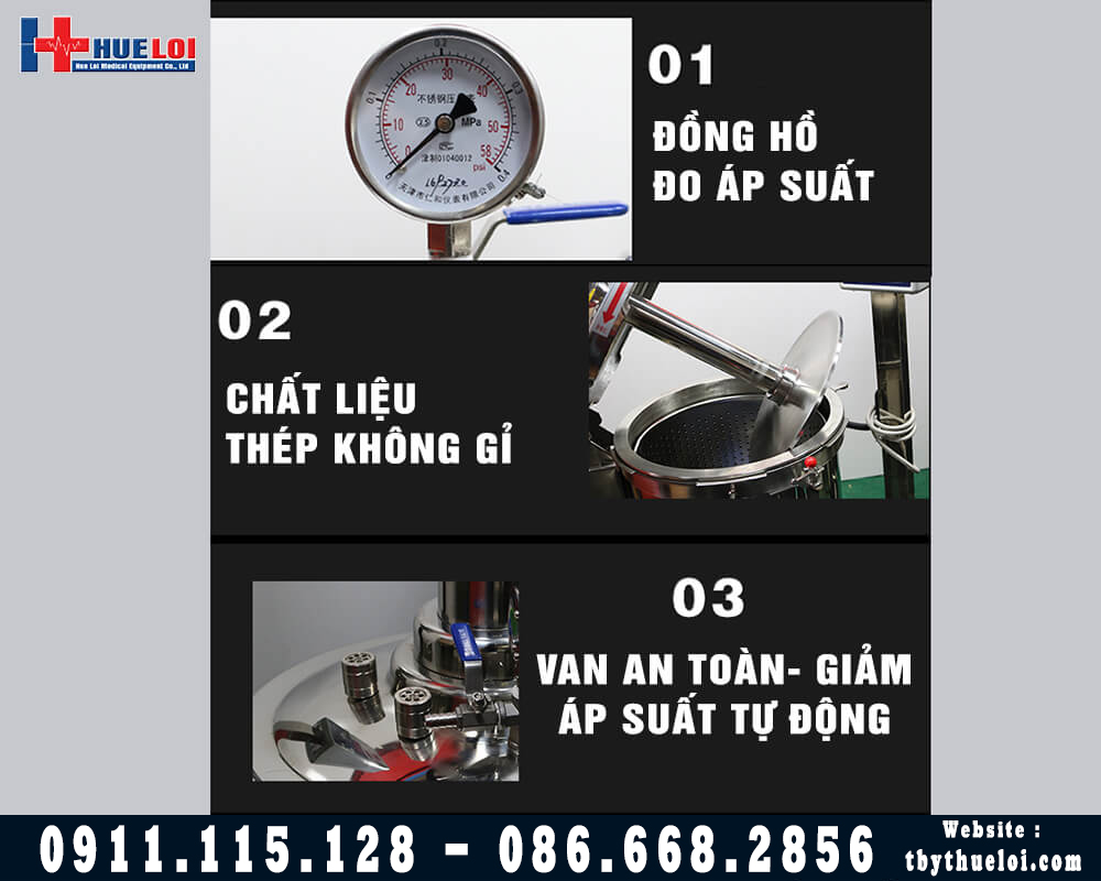 chi tiết máy sắc thuốc áp suất cao