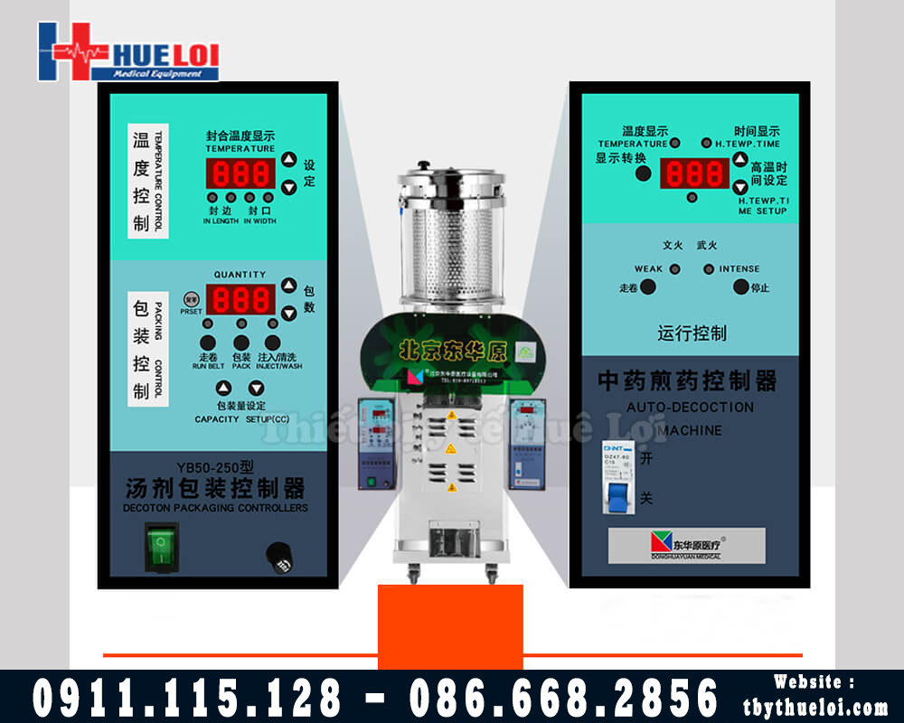 bảng điều khiển máy sắc thuốc và đóng túi tự động