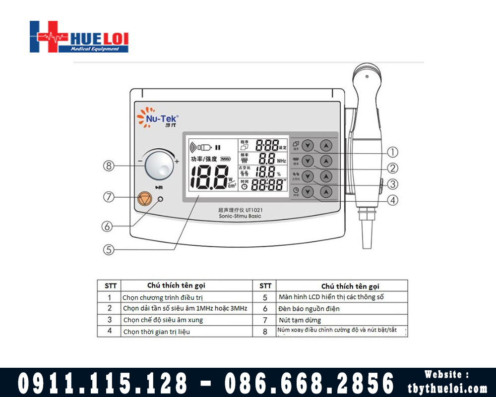 máy siêu âm trị liệu cao cấp 2 trong 1