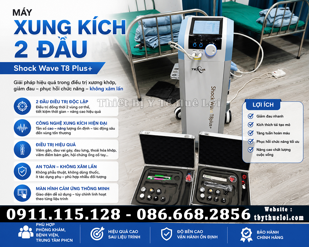 T806 máy xung kích trị liệu 2 đầu