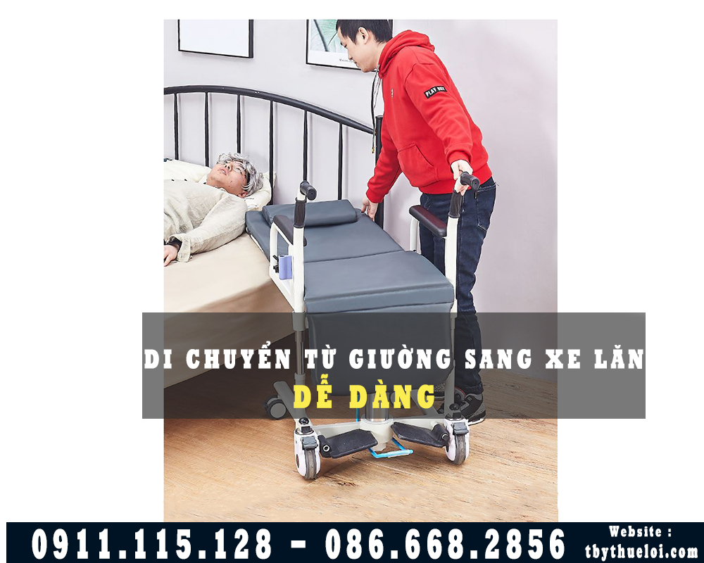 xe lăn di chuyển bệnh nhân từ giường sang