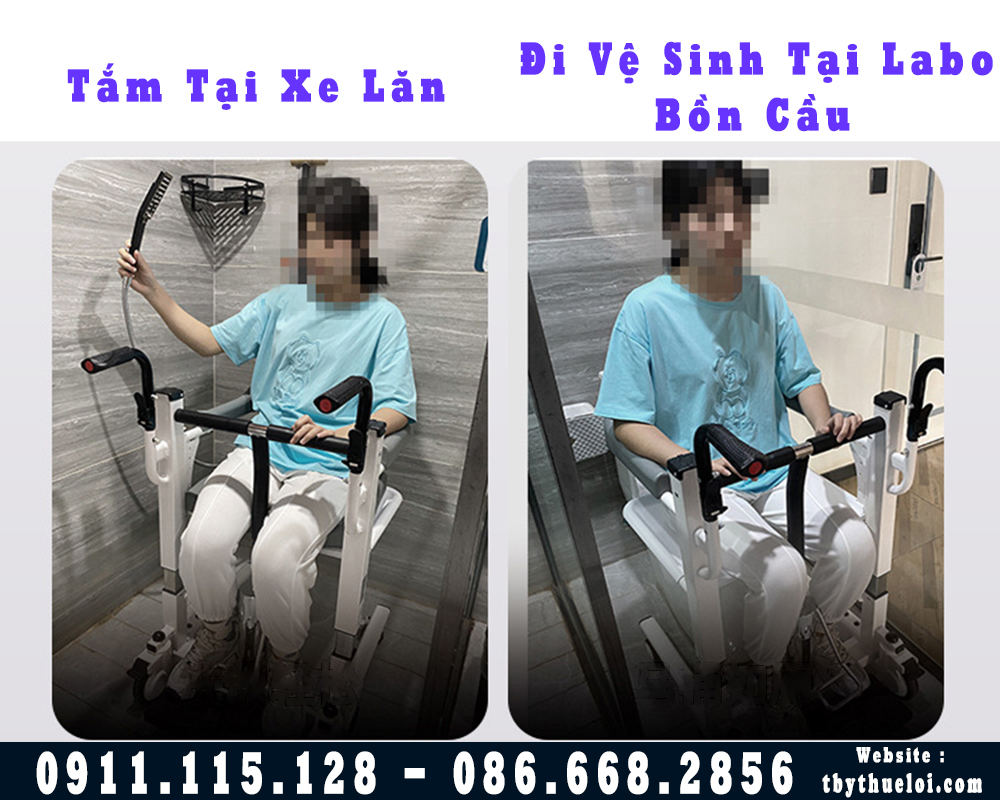 xe lăn tắm và đi vệ sinh