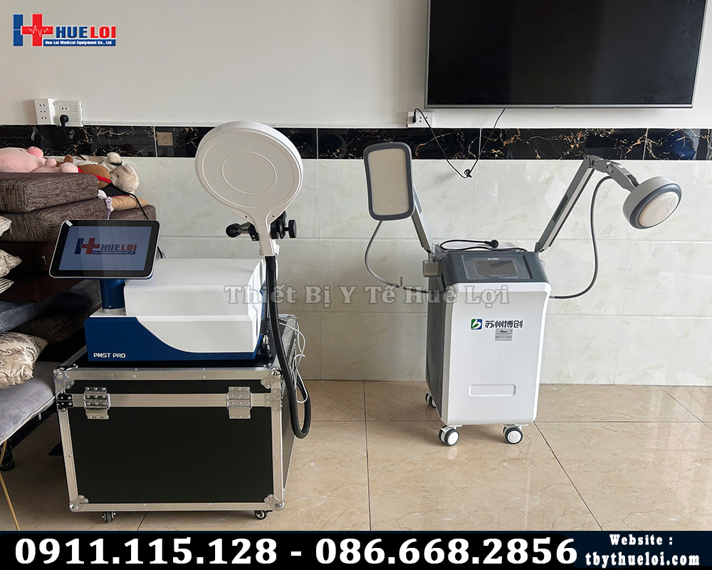 bàn giao máy từ trường pro và máy vi sóng 2 đầu