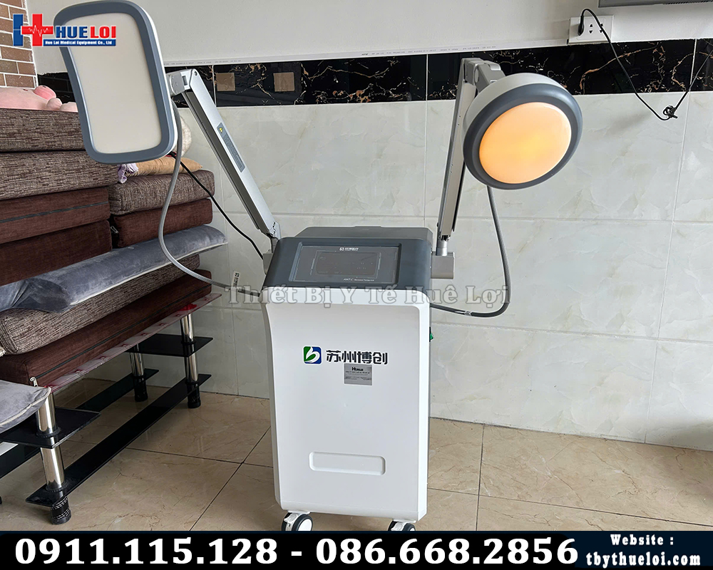 máy vi sóng trị liệu 2 đầu