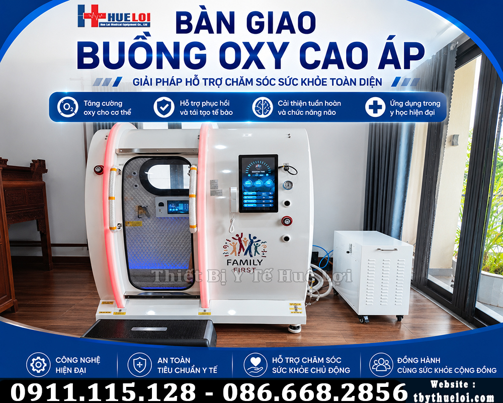 Buồng Oxy Cao Áp 1.5ATA Dạng Nằm HE5000Mini