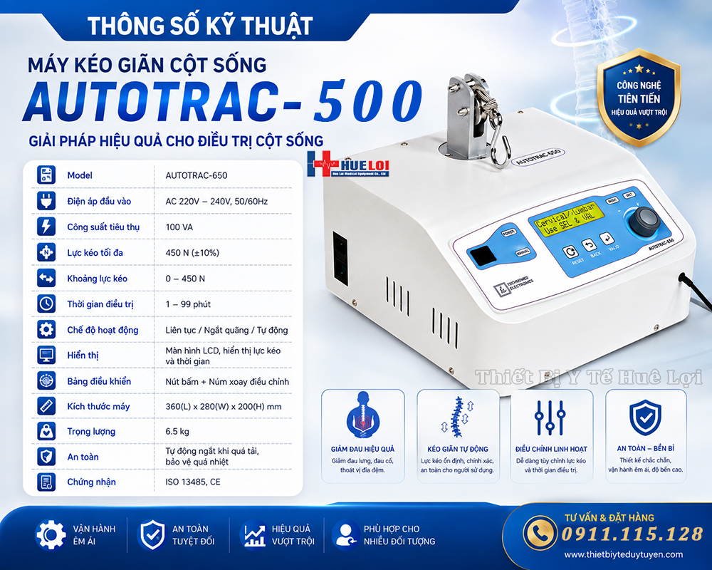 thông số kỹ thuật máy kéo giãn AUTOTRAC-500