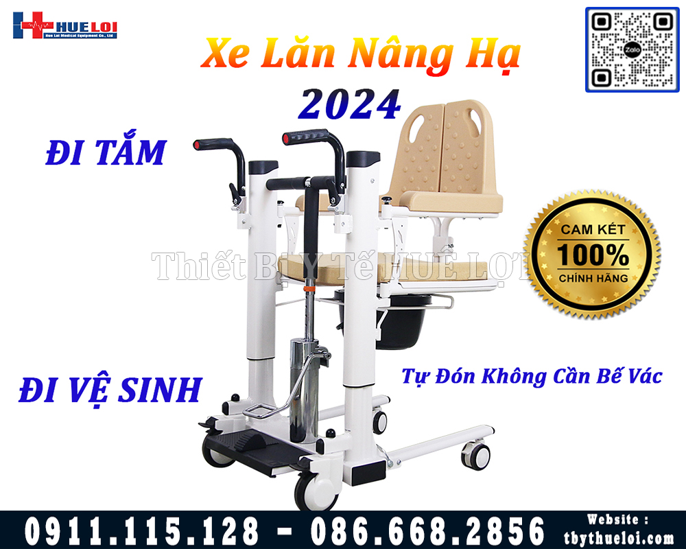 xe lăn nâng hạ pittong tựa lưng cao